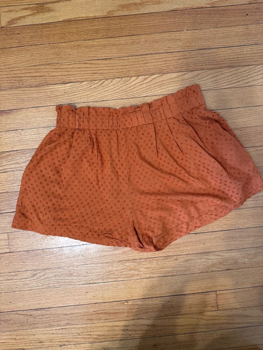 Anthropologie Ollari New York Swiss Dot Burnt Orange Shorts